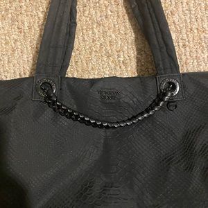 Black Snakeskin Victoria’s Secret Travel Tote